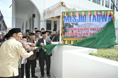 Proses Pembangunan Tuntas, Pemakaian Masjid Taqwa Turawan Diresmikan Gubernur Sumbar 